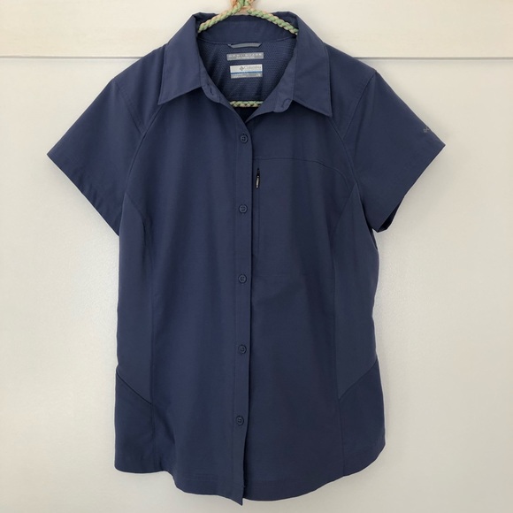Columbia Tops - Columbia OMNI-SHADE button down t-shirt - blue